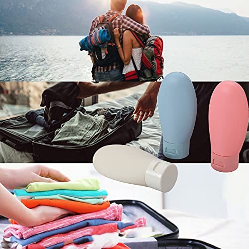 3 Pcs Travel Bottles Set,60ML Travel Bottles & Containers,Small Mini Empty Plast... - Image 3