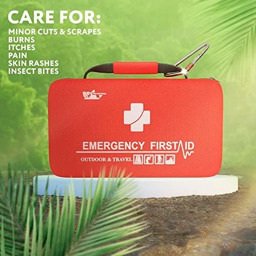 Small First Aid Kit for Car, Office, 121 Pieces, Sturdy Red EVA Travel First Aid... - Image 4
