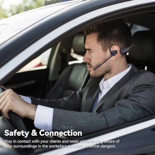 LEVN Open Ear Headphones with Mic, Bluetooth Headset with Microphone, AI Noise C... - Image 6