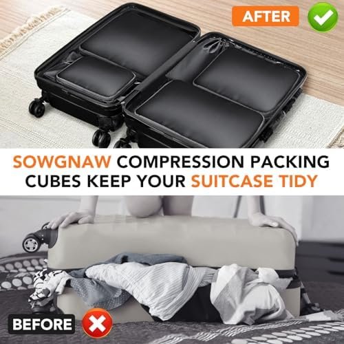 Packing Cubes for Travel, 6 Set Lightweight Compression Travel Bags - Luggage Su... - Image 5