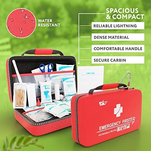 Small First Aid Kit for Car, Office, 121 Pieces, Sturdy Red EVA Travel First Aid... - Image 5