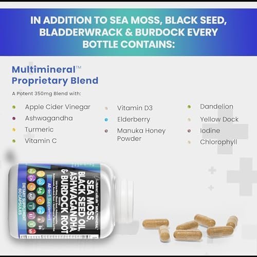 Sea Moss 3000mg Black Seed Oil 2000mg Ashwagandha 1000mg Turmeric 1000mg Bladder... - Image 7