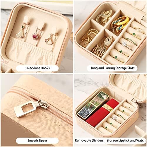 Travel Jewelry Case, Mini Portable Jewelry Travel Boxes, Small Jewelry Organizer... - Image 6