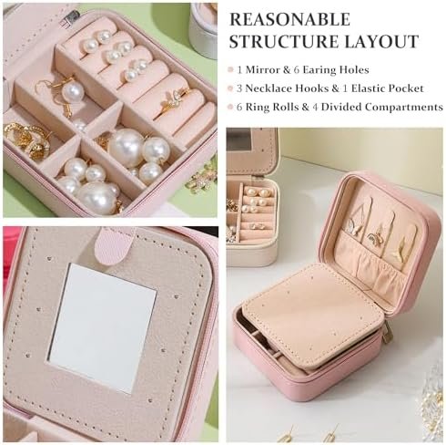 MODENGKONGJIAN Travel Jewelry Case for Women Fashion, Ring Necklace Earring Jewe... - Image 4
