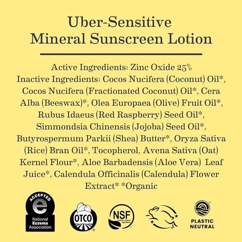 Earth Mama Uber-Sensitive Mineral Sunscreen Lotion SPF 40 | Reef Safe, Non-Nano ... - Image 7