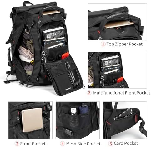 Travel Backpack Carry On Backpack Durable Convertible Duffle Bag Fit for 15.6 In... - Image 9