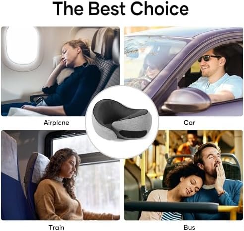 NOCRLG Travel Pillow, Travel Neck Pillow for Airplanes Car, 100% Pure Memory Foa... - Image 8