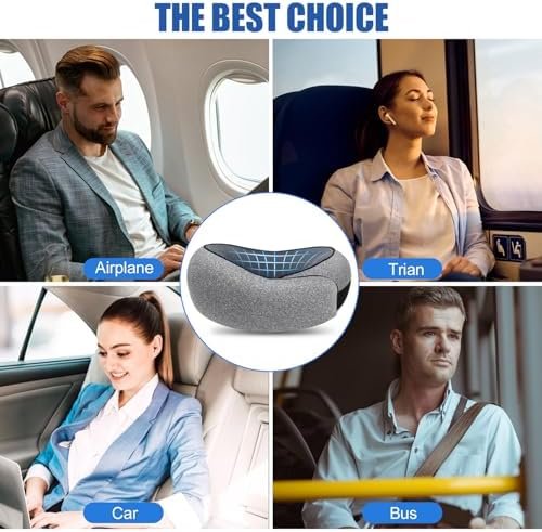 Neck Pillow for Traveling, Soft Airplane Neck Pillow, Memory Foam Travel Neck Pi... - Image 8