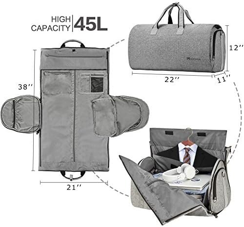 Convertible Garment Bag with Shoulder Strap, Modoker Carry on Garment Duffel Bag... - Image 3