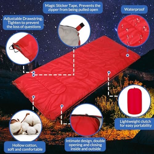 Macarrie 12 Pack Sleeping Bags for Adults Bulk Warm Cold Weather Kids Camping Sl... - Image 6