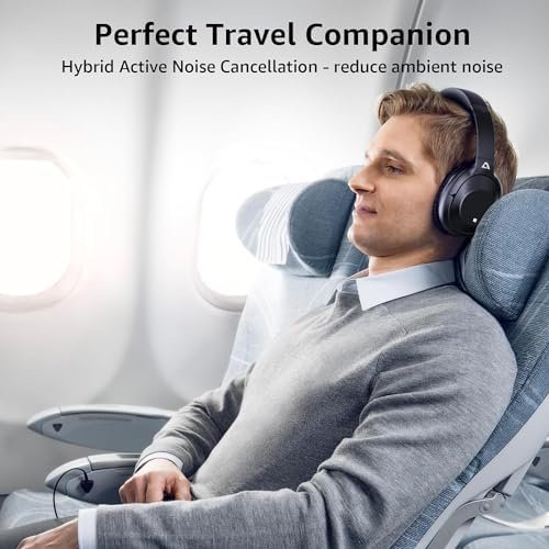 Ankbit E500Pro Noise Cancelling Headphones, Wireless Bluetooth Over Ear Headphon... - Image 3