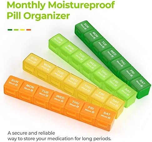 AUVON Monthly Pill Organizer Moistureproof, Large 28 Days Pill Case with Removab... - Image 3