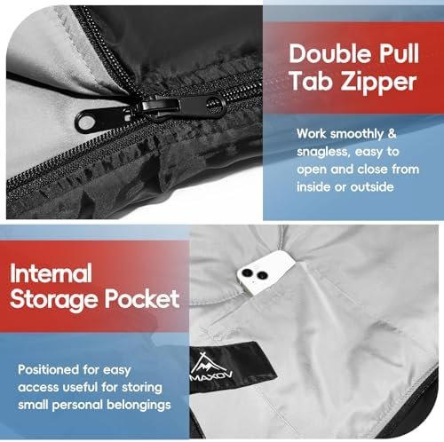 MAXOV Double Sleeping Bags for 2 Adults, 2-3 Person Sleeping Bag for Camping Two... - Image 6