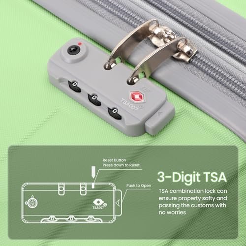 AnyZip Luggage Sets Expandable PC ABS 3 Piece Set Durable Suitcase with Spinner ... - Image 8