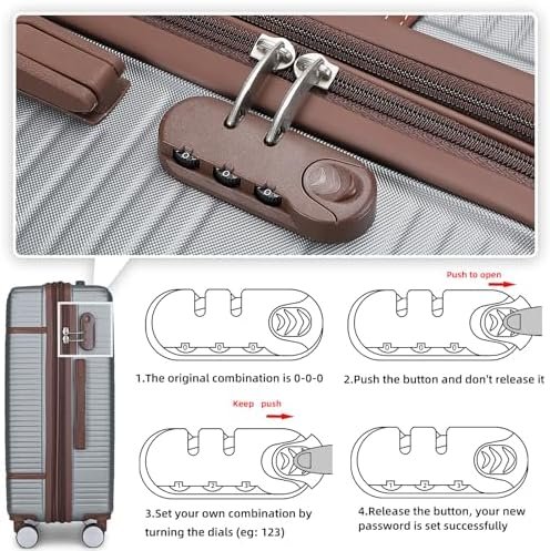 LARVENDER Luggage Sets 6 Piece with Duffel Bag, Expandable(Only 28 & 24") Hardsi... - Image 8