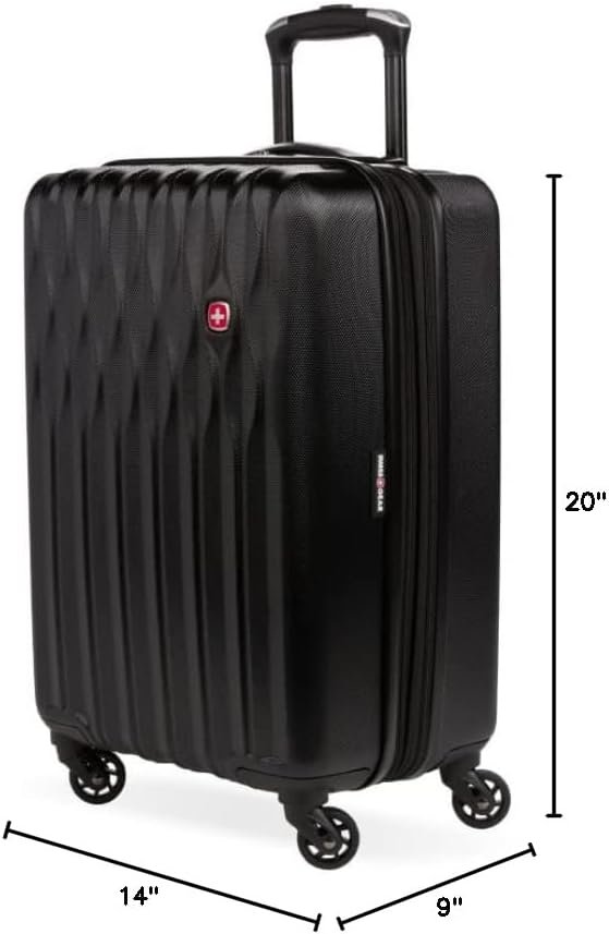 SwissGear 8018 Hardside Expandable Luggage with Spinner Wheels, Black, Carry-On ... - Image 8