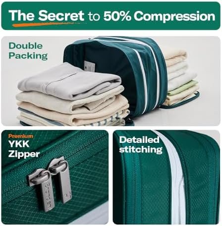 Branden Compression Packing Cube, Large, Green | Travel Essentials l Luggage Org... - Image 4