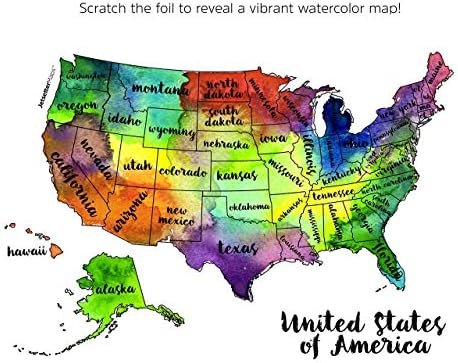 Scratch Your Travels United States of America (USA US) Watercolor Art Map 12x18i... - Image 5