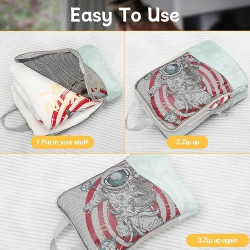 Compression Packing Cubes 8 Set, Dual Zipper Compression Packing Cubes for Trave... - Image 7