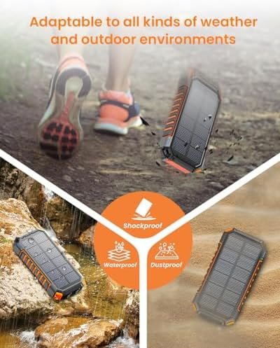 Riapow Solar Power Bank, 27000mah Wireless Battery Bank, 22.5W Fast Charging Por... - Image 7