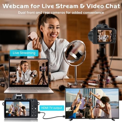 Cameras for Photography, 4K 64MP Vlogging Camera for YouTube, Autofocus Digital ... - Image 3