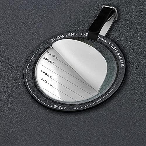 Luggage Tag Photography Camera Lens Effect, Pu Leather Bag Travel Suitcases Id I... - Image 4