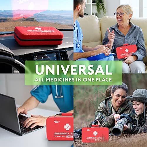 Small First Aid Kit for Car, Office, 121 Pieces, Sturdy Red EVA Travel First Aid... - Image 7