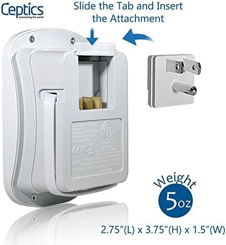 Ceptics International Plug Adapter Kit, World Safest Grounded 13 Adaptor Set Dua... - Image 4