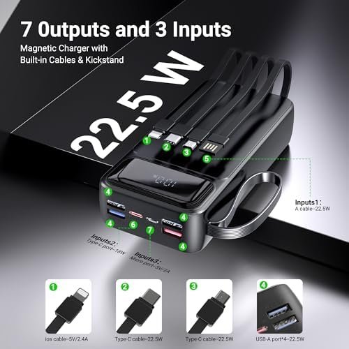 Portable Charger Power Bank 50000mAh- 7 Outputs & 3 Inputs USB-C 22.5W Fast Char... - Image 5