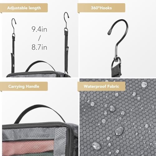 Hanging Shelves Packing Cubes for Travel, Collapsible Carry On Luggage Organizer... - Image 8