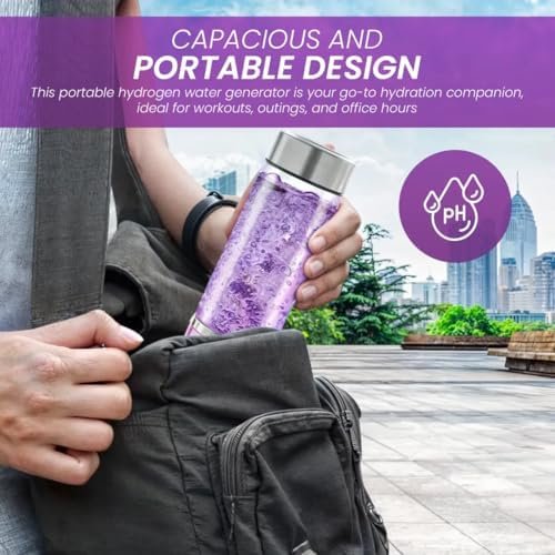H3O Hydrogen Water Bottle - Hydrogen-Infused Water Machine with Built-in Purple ... - Image 5