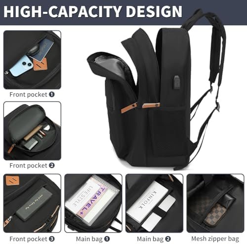 YGR Classic Carry-on Travel Backpack for Men and Women, Anti Theft Laptop Backpa... - Image 4