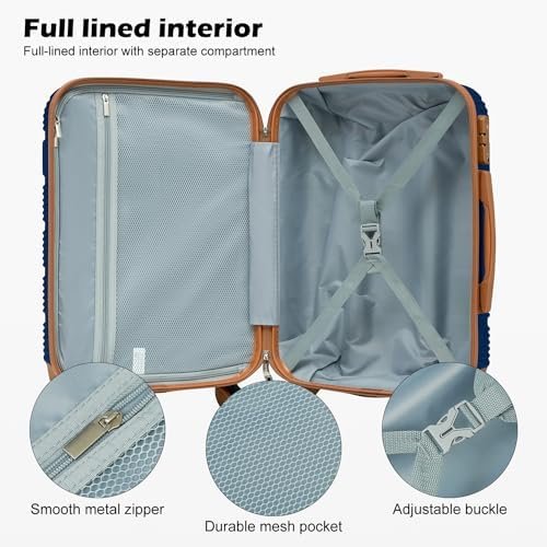 LONG VACATION Luggage Set 20 IN Carry on Suitcase ABS Handshell Luggage 3 Piece ... - Image 5