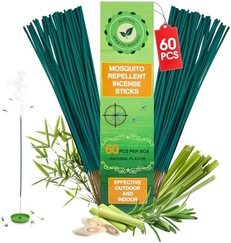 Mosquito Repellent Incense Sticks 60 Pcs, Citronella Repellent Incense Stick Out... - Image 2