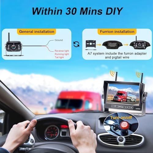 Wireless Backup Camera for Furrion RV: 7-Inch Recording Plug-Play Easy Setup Tru... - Image 4