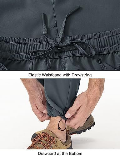 TBMPOY Men's Lightweight Hiking Travel Pants Cargo Pockets Quick Dry Stretch Wat... - Image 4