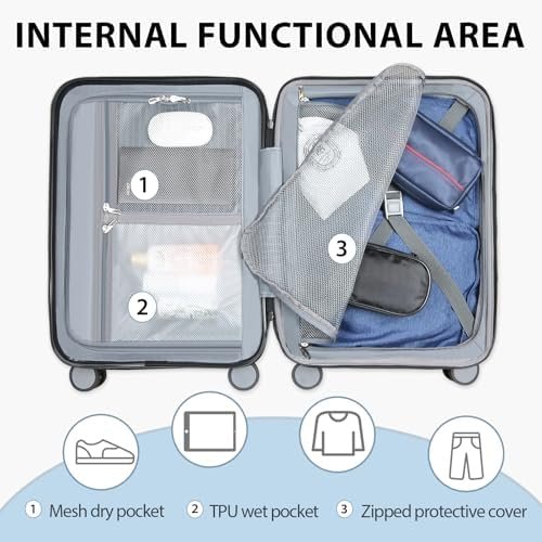 EMPSIGN Hardside Expandable Carry On Luggage Airline Approved, Carry On Suitcase... - Image 6