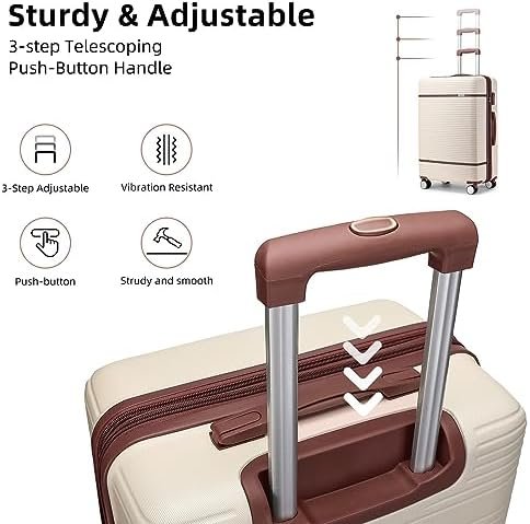 Luggage Sets 6 Piece with two Cosmetic Case, Expandable(Only 28 & 24") Hardside ... - Image 5