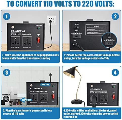 1000 Watt Voltage Transformer- Step Up and Down- Circuit Breaker Protection Univ... - Image 6