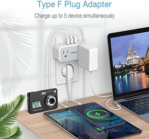 TESSAN Type E/F Plug Adapter, Germany France Power Adapter, Korea Cruise Travel ... - Image 3