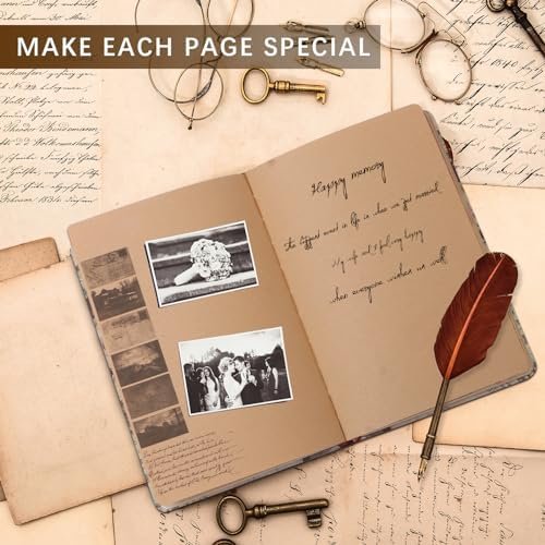 Vintage Junk Journal Notebook Blank Bullet Journals, Travel Journal, Writing Jou... - Image 9