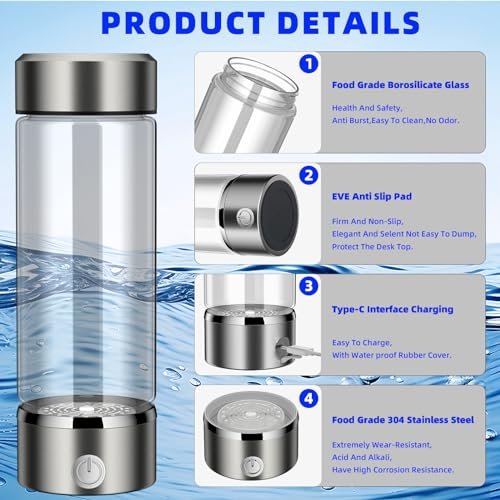 Purify Hydrogen Water Bottle Generator,Rechargeable Hydrogen Water Bottle with S... - Image 4