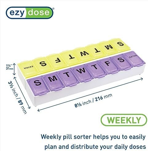 EZY DOSE Weekly (14-Day) Pill Case, Medicine Planner, Vitamin Organizer, Large S... - Image 3