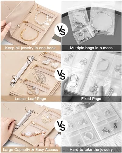 Vlando Travel Jewelry Organizer Case, Foldable Jewelry Bags Jewelry Storage Book... - Image 6