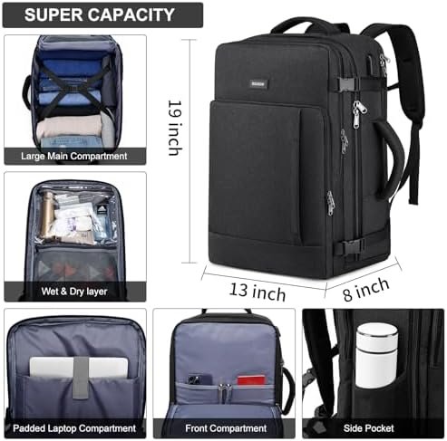 Travel Backpack for Men and Women, 40L Extra Large Flight Approved Carry on Back... - Image 5