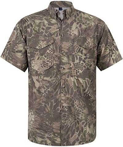 Alimens & Gentle Mens Short Sleeve Fishing Shirt Camouflage Quick Dry Outdoor Su... - Image 2