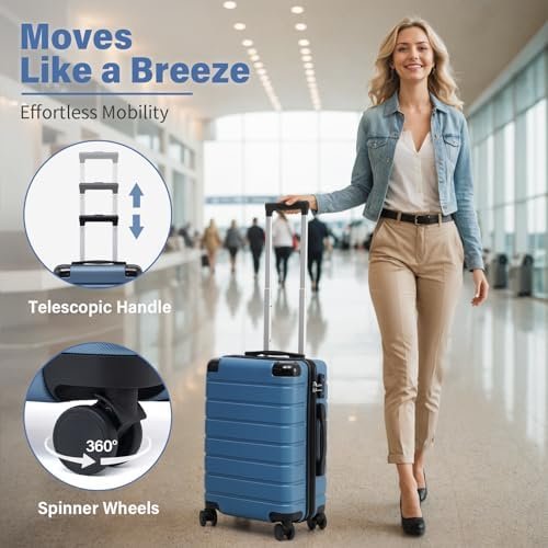 Coolife Luggage Set Suitcase 3 Piece Luggage Set Carry On Travel Luggage TSA Loc... - Image 6