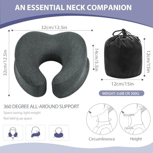 2024 New Memory Foam Travel Neck Pillow for Car and Airplane Travel Pillow. Desk... - Image 7