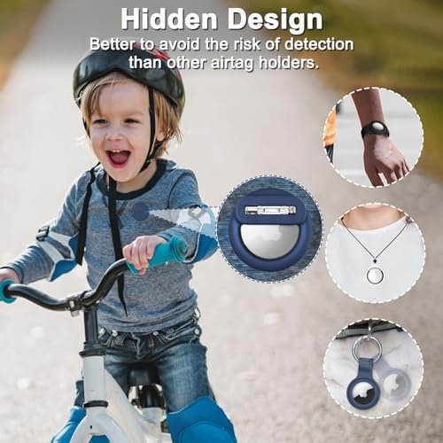 Apple Airtag Holder for Kids, 2 Pack Silicone Airtag Case with Safety Pins, GPS ... - Image 4