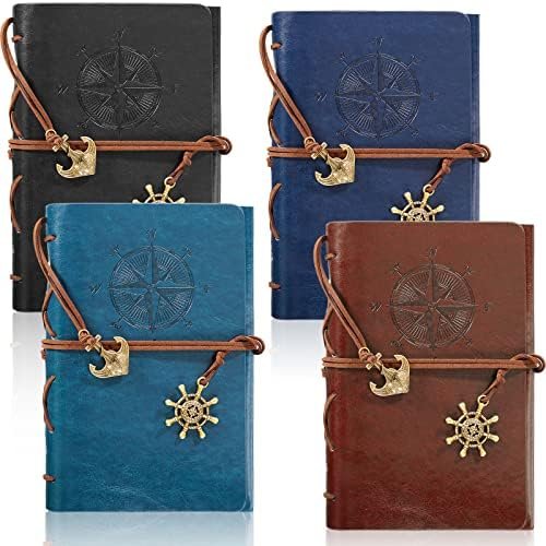 Epakh 4 Pack Leather Writing Journal Notebook Refillable Notebooks A6 Travel Jou... - Image 2